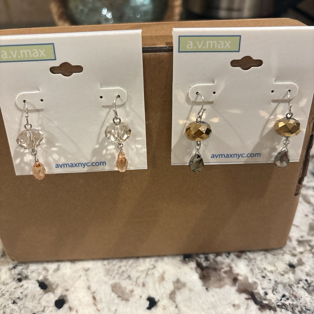 Champagne and Smokey colored  Drop Earring sets
